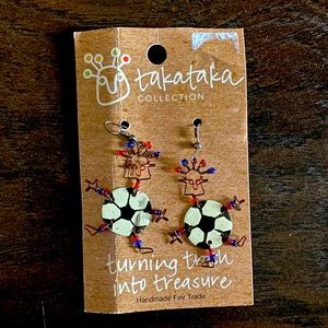 Takataka dancing girl soccer earrings